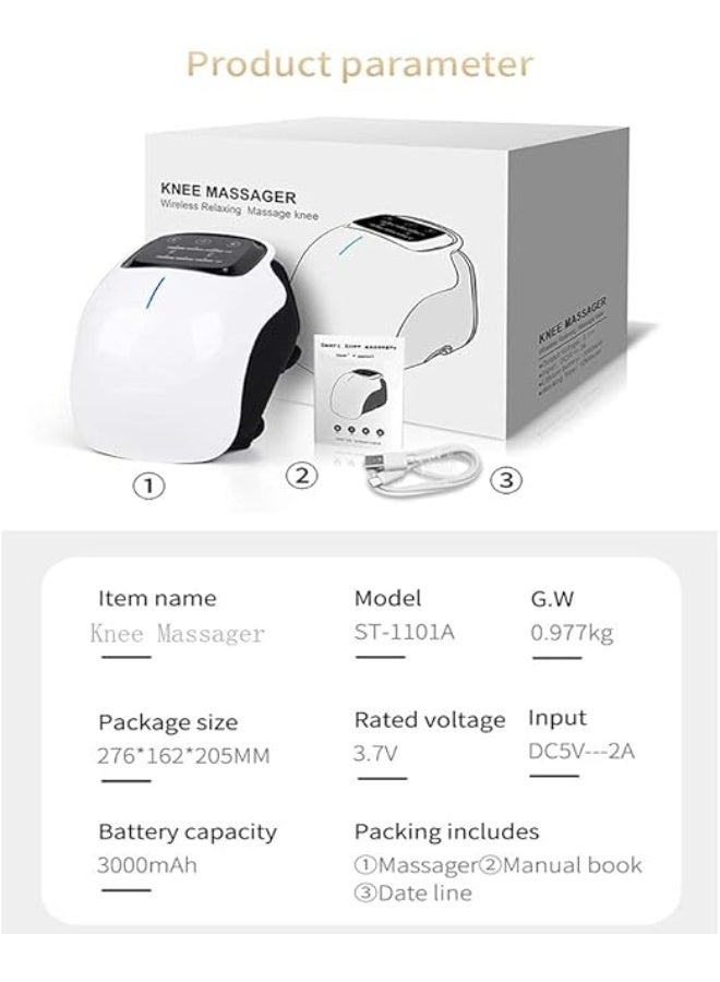 Vibration Knee Massager & Joint Warmer Wrap – Cordless Heated Knee Brace for Pain Relief & Circulation – Ergonomic Adjustable Heat Therapy Stool - Image 2